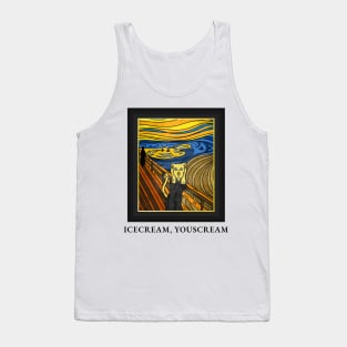 Ice cream, You scream The Scream Cat Funny Artwork Tank Top